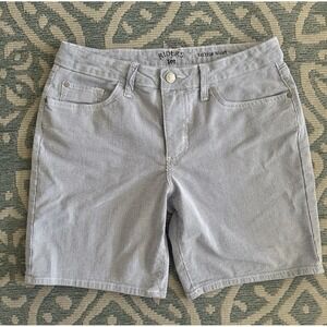 Riders Lee Shorts White Stripe Denim Stretch Mid Rise Classic Bermuda Capsule 6
